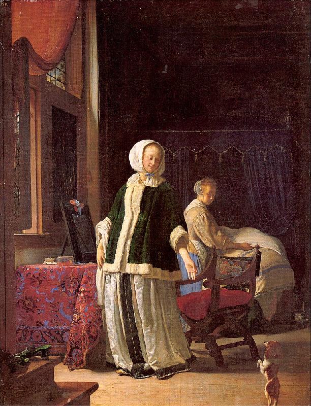 MIERIS, Frans van, the Elder A Young Woman in the Morning Norge oil painting art